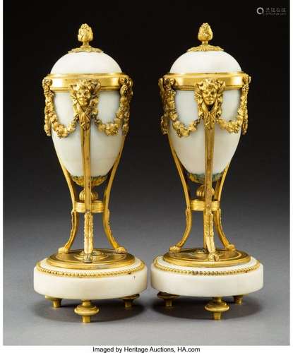 74215: A Pair of French Louis XVI-Style Gilt Bronze Mou