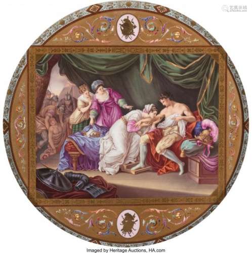 74261: A Royal Vienna Porcelain Plaque in Wood Frame, V