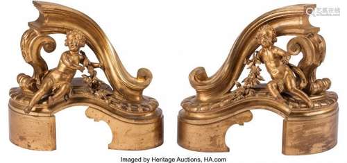 74302: A Pair of French Louis XV-Style Gilt Bronze Figu