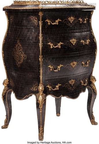 74307: A Napoleon III Ebonized and Brass Mounted Bombe