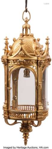 74308: A Pair of Louis XVI-Style Gilt Bronze Lanterns 3