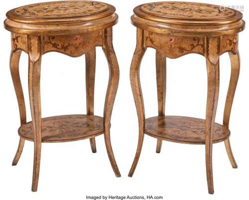 74316: A Pair of Rococo-Style Carved and Painted Wood J