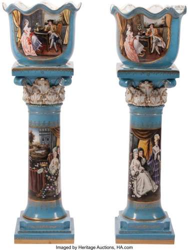 74317: A Pair of Sevres-Style Porcelain Jardini&