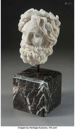 74342: A Carved Carrara Marble Head of Poseidon After t