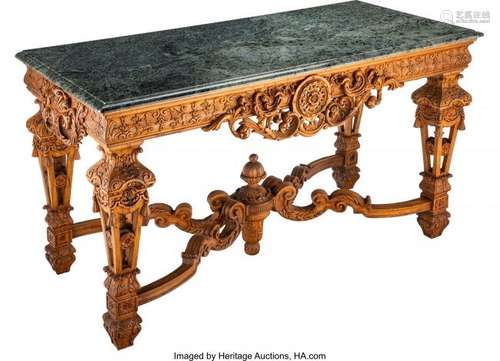 74343: A Louis XIV-Style Carved Walnut Console Table, c