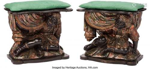 74356: A Pair of Venetian Rococo-Style Carved and Polyc