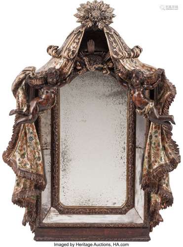 74358: A Venetian Rococo Carved and Polychromed Wood Cu