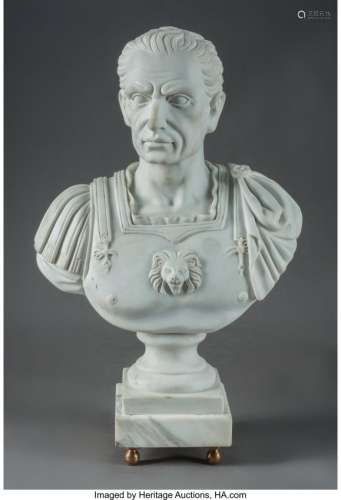 74363: A Carved Carrara Marble Bust of Julius Caesar  2
