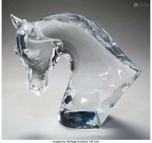 74369: A Lalique Tête de Cheval Glass Horse