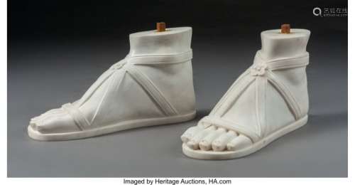 74376: A Pair of Carved Carrara Marble Feet Inspired by