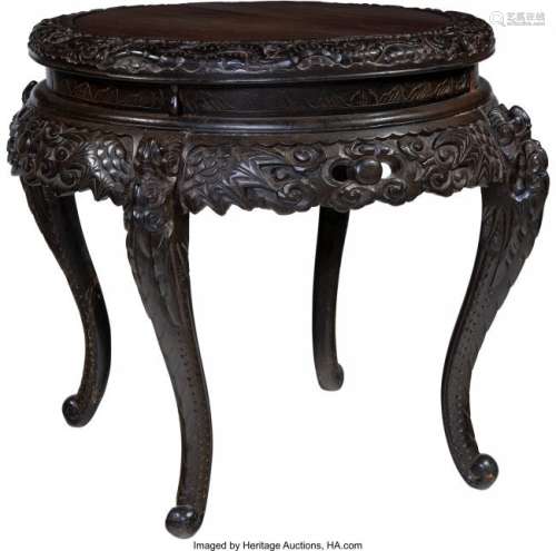 74384: A Japanese Carved Hardwood Center Table, early 2