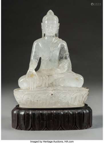 74396: A Chinese Carved Rock Crystal Buddha Figure 13 x