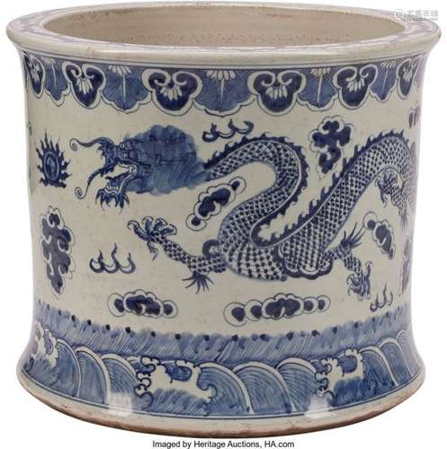 74419: A Large Chinese Blue and White Porcelain Jardini