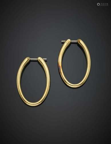 POMELLATO Yellow gold oval hoop earrings, g 13.41,