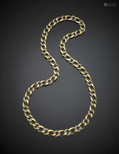 POMELLATO Long bi-coloured gold chain accented with