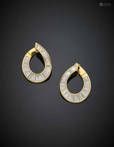 LATTUADA Calibré diamond yellow gold pendant earrings,