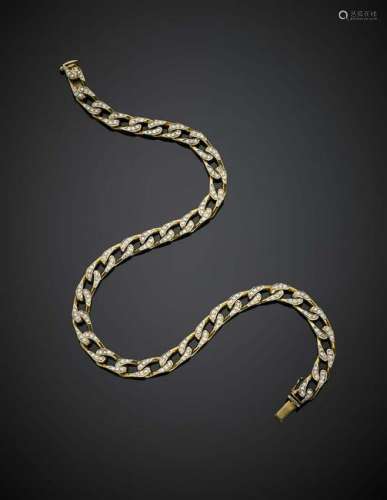 Yellow gold diamond accented chain necklace in all ct.
