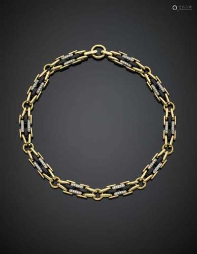 POMELLATO Bi-colored gold bakelite chain necklace