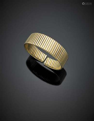 FARAONE Bi-coloured gold tubo-gas adjustable bracelet,