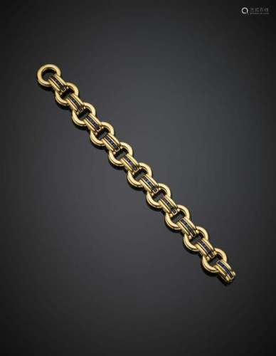 FARAONE Yellow gold chain bracelet accented with