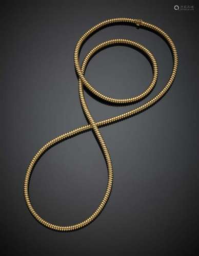 WEINGRILL Long yellow gold tubogas necklace, g 70.53,