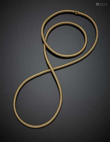 WEINGRILL Long yellow gold tubogas necklace, g 70.53,