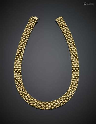 FARAONE Yellow gold tank necklace, g 124.97, length cm