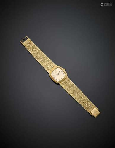 PIAGET Yellow chiselled gold lady's wristwatch with his