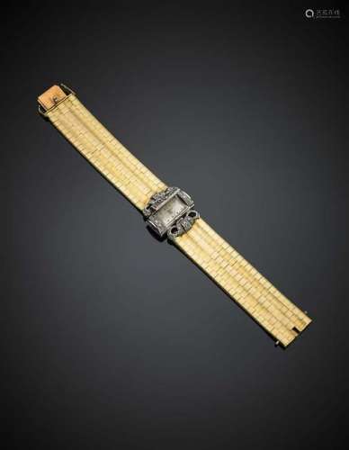 INVICTA Yellow gold supple bracelet with white chased