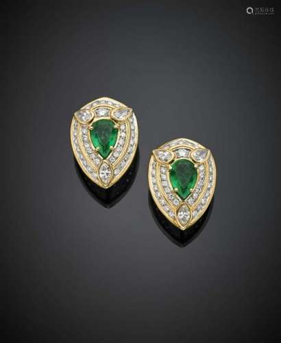 REPOSSI Round, marquise and pear diamond, green dyed
