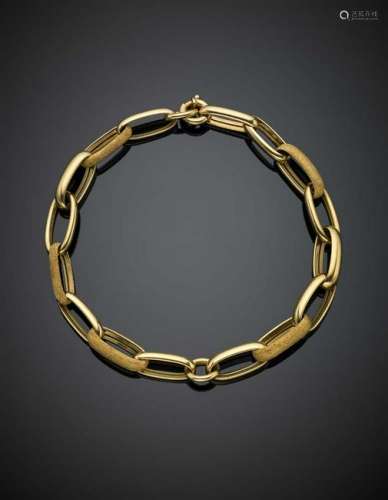 ASTERISCO Yellow gold partly rugged oval chain