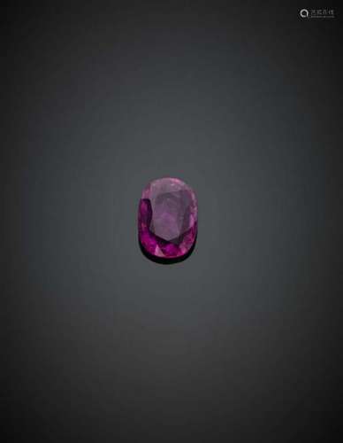 Oval ct. 3.1 natural ruby.   Appended gemmological