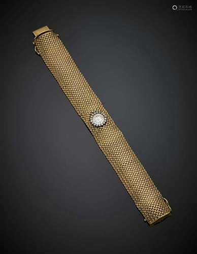 JAEGER LECOULTRE Yellow gold lady's wristwatch accented