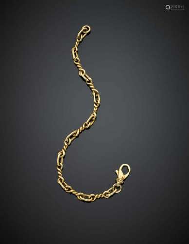 BULGARI Yellow gold twisted chain bracelet, g 20.40,