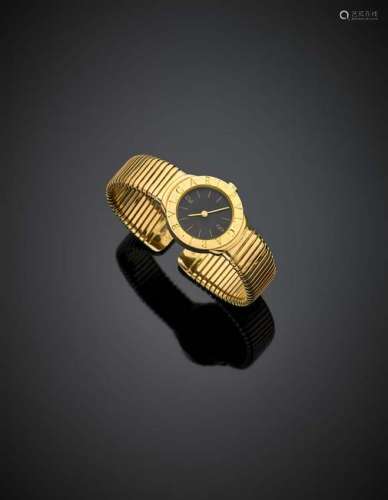 BULGARI Yellow gold lady's wristwatch with tubogas