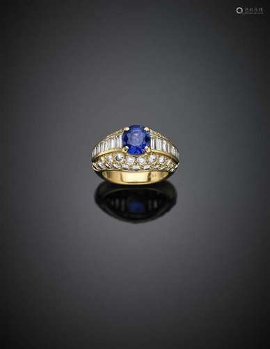 CARTIER Oval ct. 1.20 circa sapphire with round and