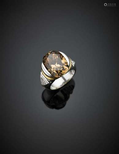 PEDERZANI Oval ct. 10.36 fancy yellow-brownish diamond