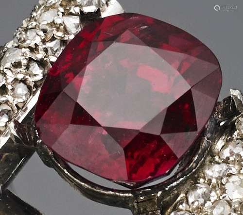 Burma cushion shape ct. 4.69 composite cut ruby and