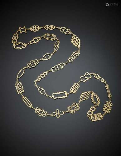 CONSAGRA  Long yellow gold modular chain, g 82.96,