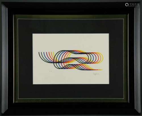 Yaacov Agam. Lithograph. Lines and Forms.