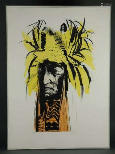 Leonard Baskin. Lithograph. Lean Wolf. 1973.