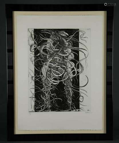 Leonard Baskin. Etching. Opened Fantasy. 1990.