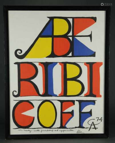 Alexander Calder. Abe Ribicoff. Sgnd by Abe Fortas