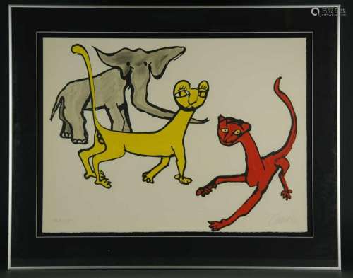 Alexander Calder. Litho. Animals. 1976. Signed.