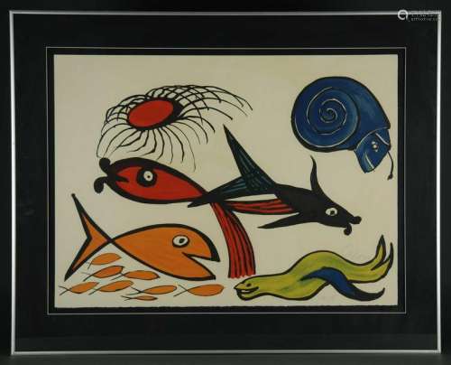 Alexander Calder. Litho. Seals. 1976. Signed.