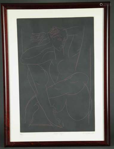 Santiago Cardenas. Negra Roja. Etching. 1989.