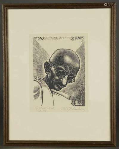 Fritz Eichenberg. Engr. Great Soul/Gandhi. 1950.
