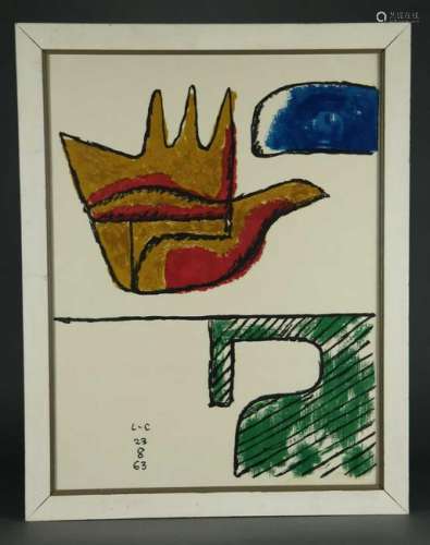 Le Corbusier. Lithograph. Le Main Ouverte. 1963.