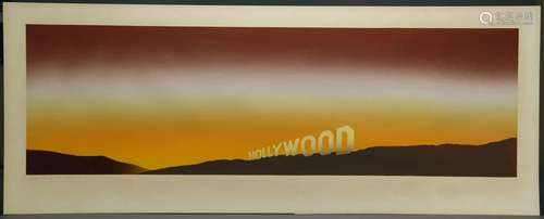 Ed Ruscha. Screenprint. Hollywood. 1968. 17/100.