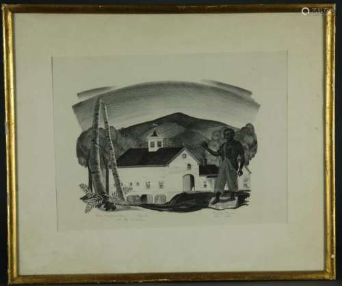 Prentiss Taylor. Litho. New Hampshire Barn. 1933.